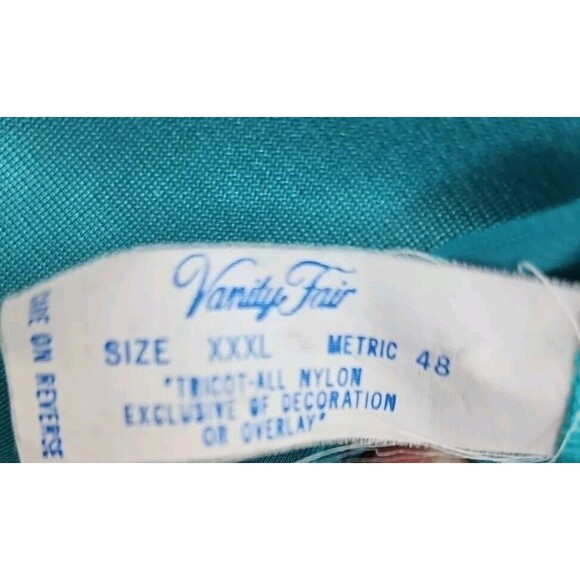 Vanity Fair Women's Sz 3X Green Pajama Top Nylon short sleeve USA - Picture 5 of 9